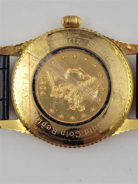 croton usa 20 gold coin replica watch|CROTON $20 GOLD COIN REPLICA MENS WRISTWATCH .